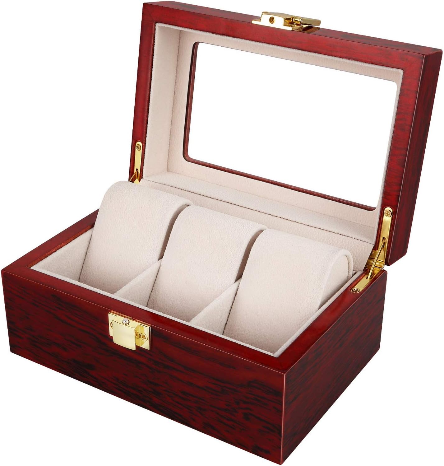 3 Grids Wooden Watch Box – Elegant Storage Organizer for Men (علبة ساعات خشبية)
