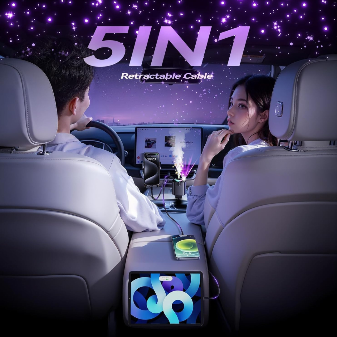 5-in-1 Starlight Car Charger – شاحن سيارة متعدد الوظائف