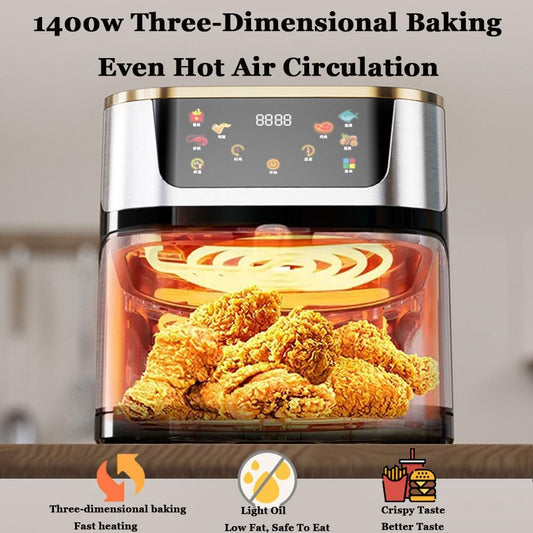 10L Smart Air Fryer – Stainless Steel Digital Oven (قلاية هوائية ذكية)